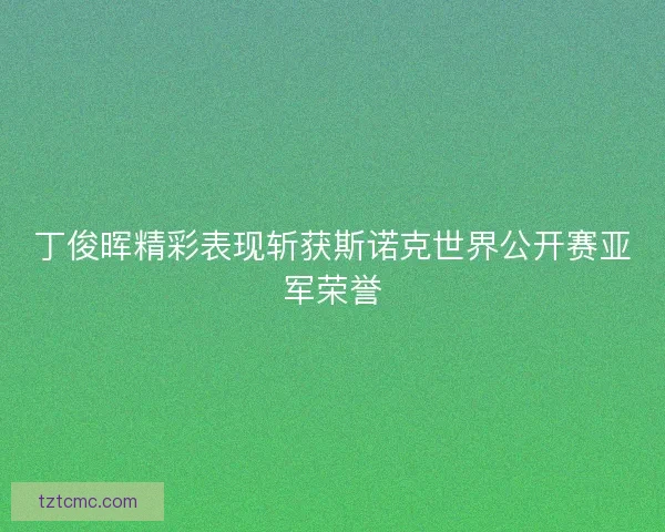 丁俊晖精彩表现斩获斯诺克世界公开赛亚军荣誉